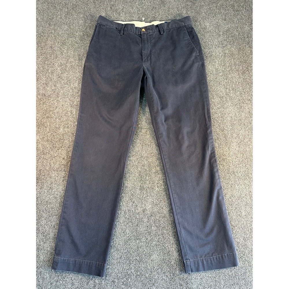 Polo Ralph Lauren Stretch Slim Fit Chino Pants Navy Blue Mens 33/28 Tailored